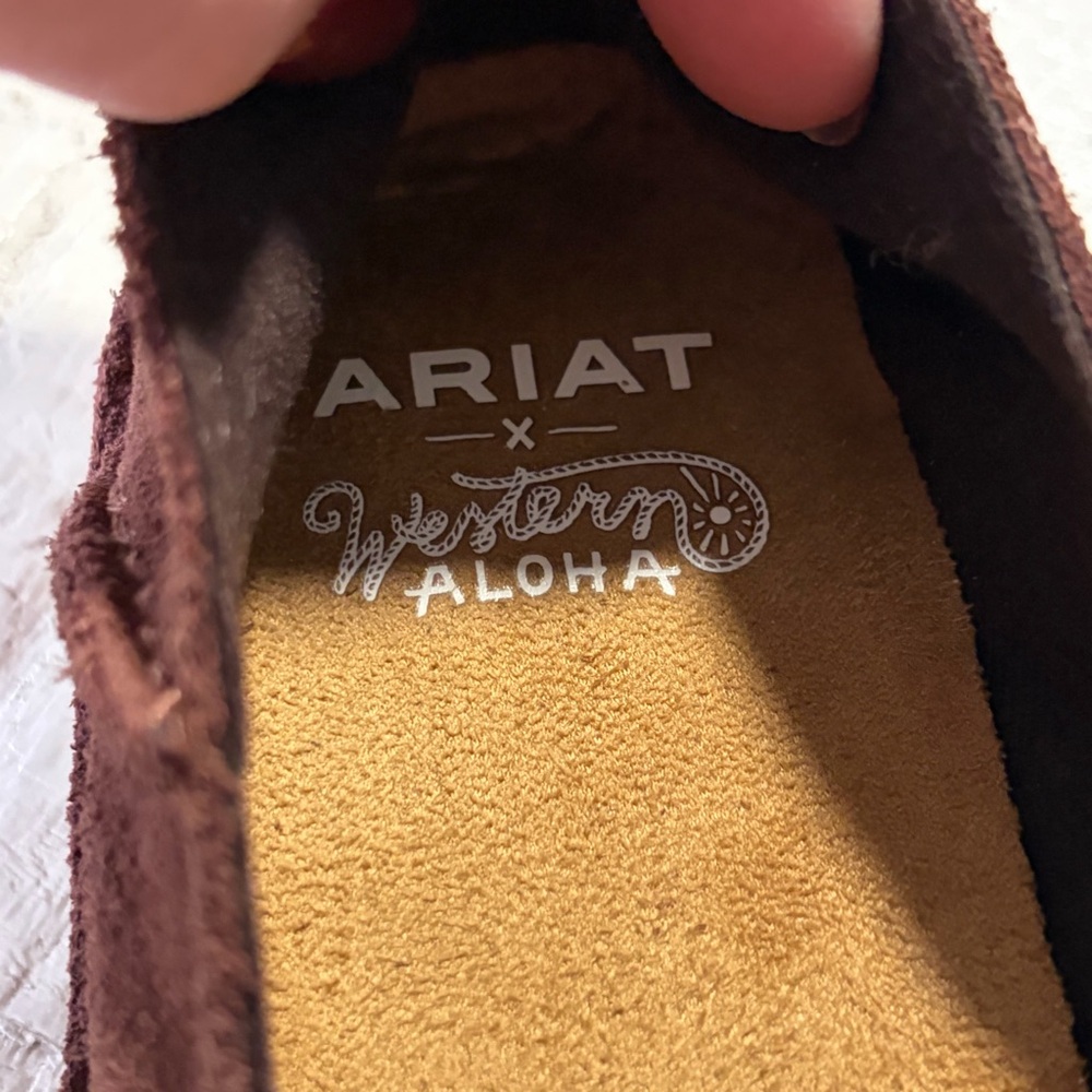 Ariat x Western Aloha Cruiser NWT size 6 Suede Slip On Loafers‎ Printed Canvas - Picture 6 of 12